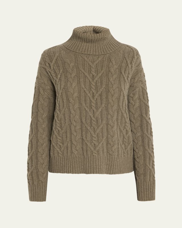 Gigi Turtleneck Cable-Knit Cashmere Sweater